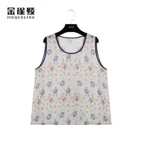 金雀绫【敦煌】桑蚕丝夏季透气印花无袖圆领背心AS6209