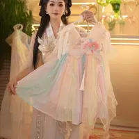 海宁1【白露为霜】2025新款女童国风仙气中国风夏季休闲汉服25271