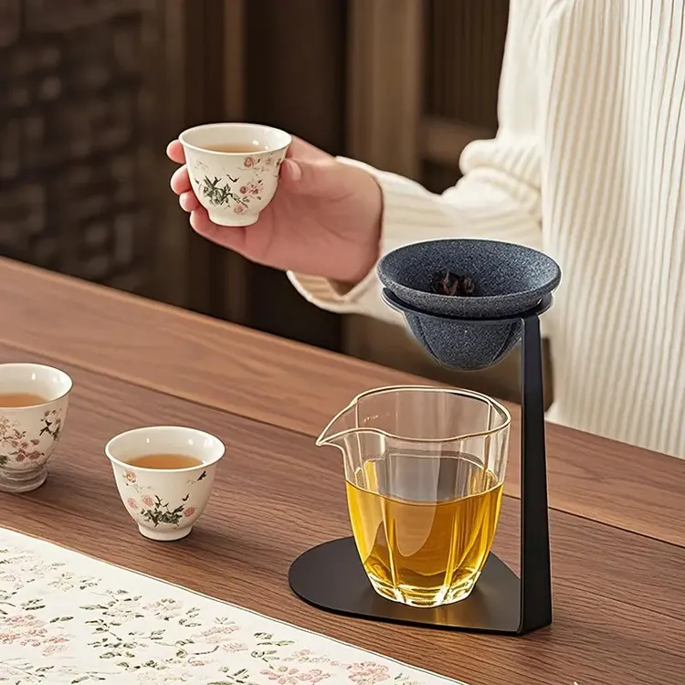 【品茗珍品】矿石无孔茶漏家用泡茶一体公道杯咖啡过滤器陶瓷茶滤茶商品图