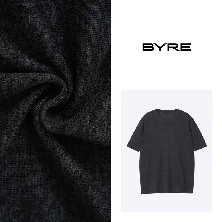 BYREN0016 男款炭黑色羊毛半袖【干洗】