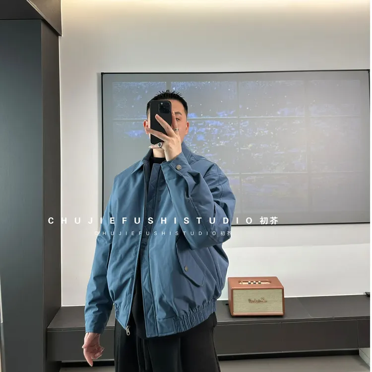 CHUJIE韩版时尚休闲廓形90白鸭绒短款翻领外套