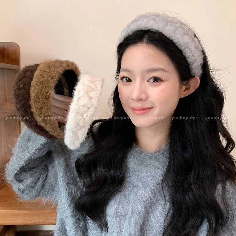 秋冬宽边加厚毛绒发箍女2025新款高颅顶压发头箍日常外出百搭发饰