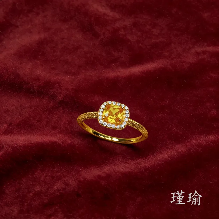 K0283黄色方糖闭口戒指多样性发货46863