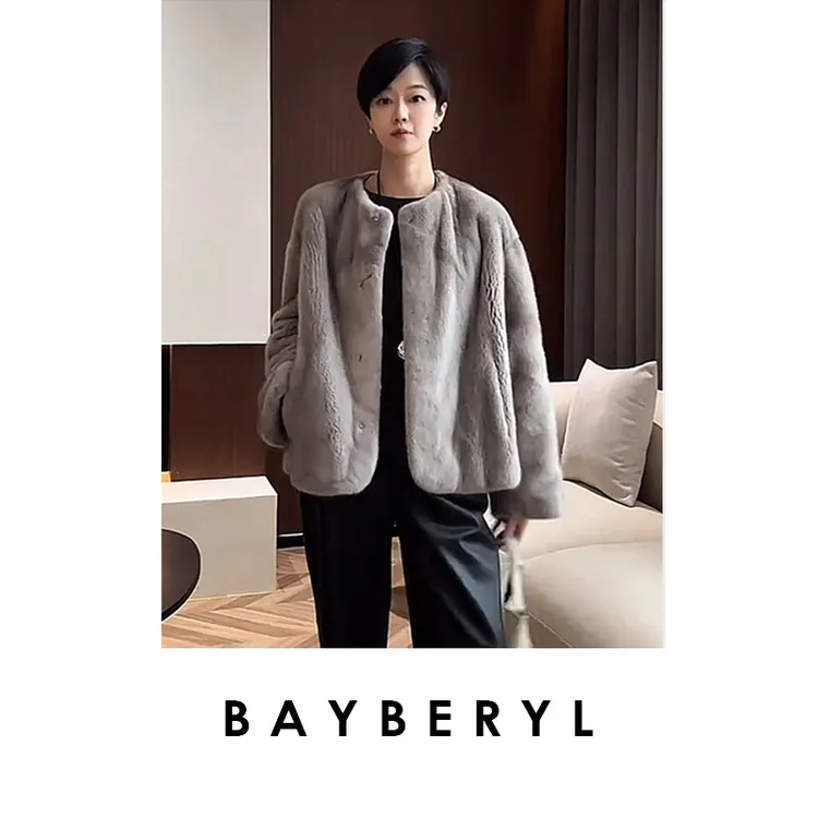 BAYBERYL老贝曙光之城*水水圆领轻奢百搭秋冬外套PY4J1828