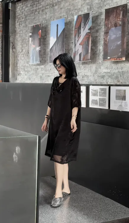 【娜姐国风80001款】2025年巴瑟大码女装宽松显瘦百搭潮流中长裙