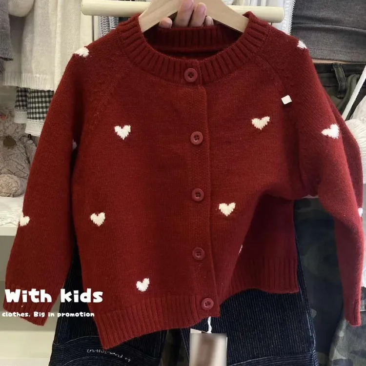 新款女童毛衣秋冬装洋气针织衫开衫外套童装