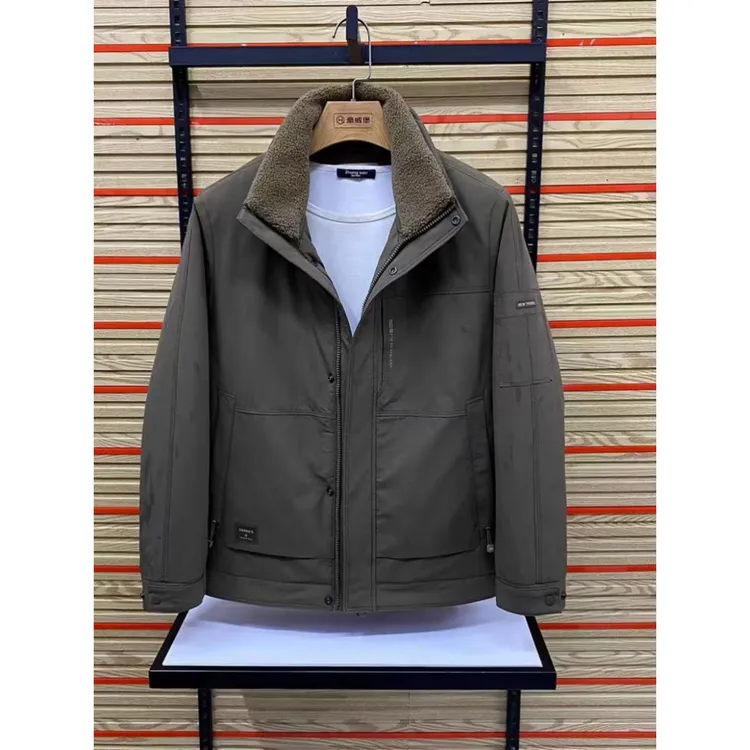 彪博冬季保暖羽绒服时尚简约男款休闲百搭高端翻领羽绒夹克外套帅