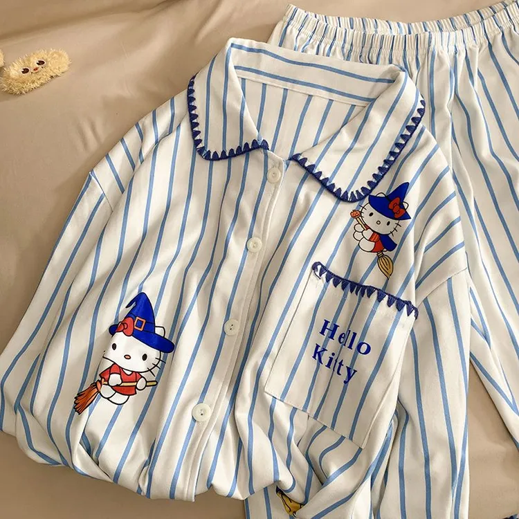 德绒睡衣女魔法KT学生秋冬季韩版爆款休闲网红家居服长袖保暖套装