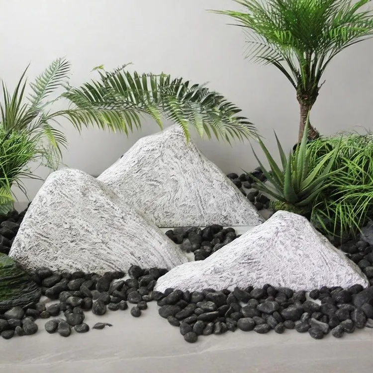 雪浪石切片组合泰山石室内枯山水造景景观石庭院假山石雕中式摆件