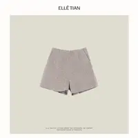 ELLETIAN "搭配公式"100棉质感A版毛呢短裤时尚呢子短裤EZDR001