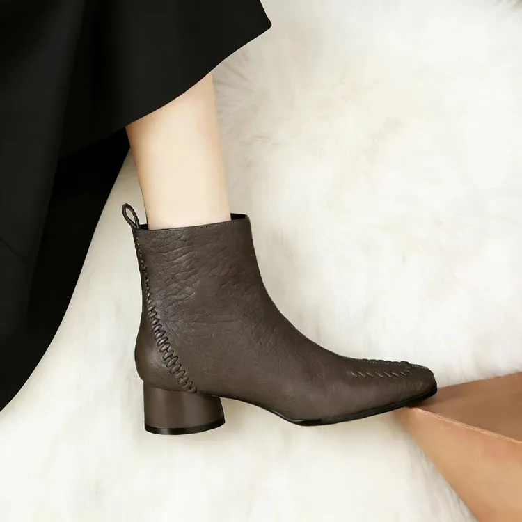 【品牌力荐】秋冬上新高级时尚简约通勤女靴4201