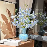 虎百合花仿真花橘色高档客厅茶几摆放装饰花客厅仿真花摆件