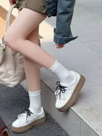 鞋子女2025新款百搭爆款超火厚底软底轻便德训鞋休闲小白鞋8891