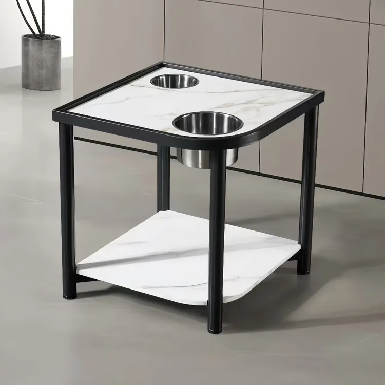 茶楼高档茶几棋牌室麻将机专用茶几麻将桌岩板茶几茶水架烟灰缸架