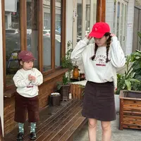 BULUXIXI童装男女童亲子装秋款卫衣女童圆领套头宽松上衣43027