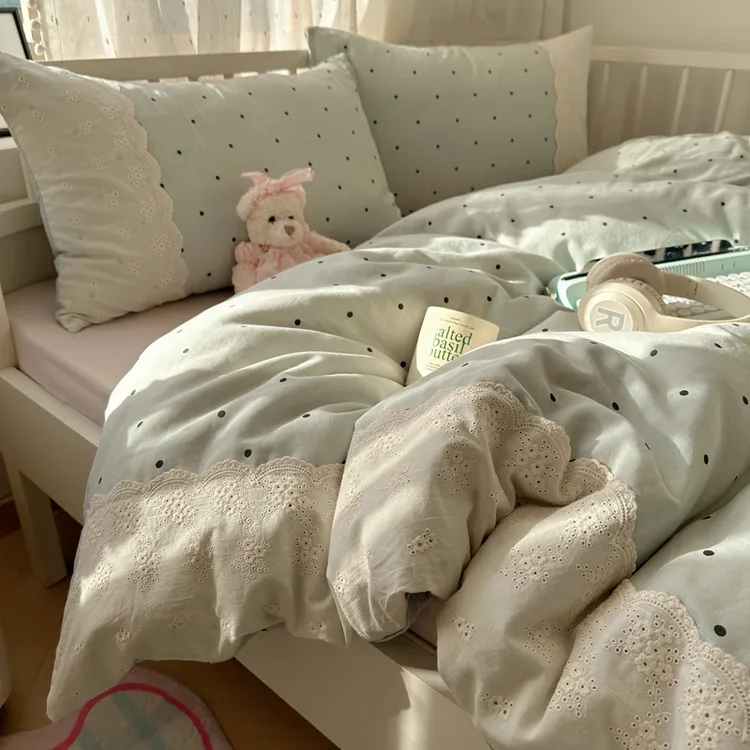 A类母婴级床品四件套非纯棉全棉双层纱床单被套单人宿舍三件套3