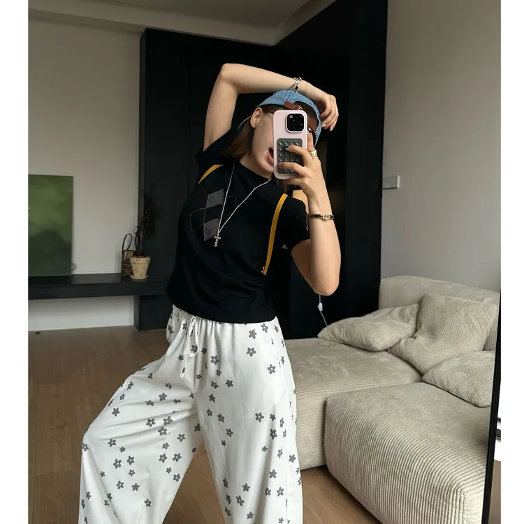 Our2【ins贴布短袖】夏季设计师印花短袖T【X5357】