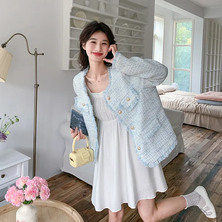 法式名媛精致小香风外套女2024春秋新款小个子高级感休闲短款上衣