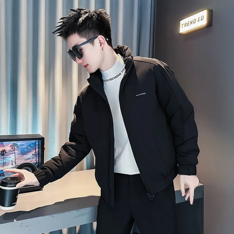 潮牌痞帅棉服男款冬季保暖棉衣外套2025新款拼接立领短款加厚棉袄