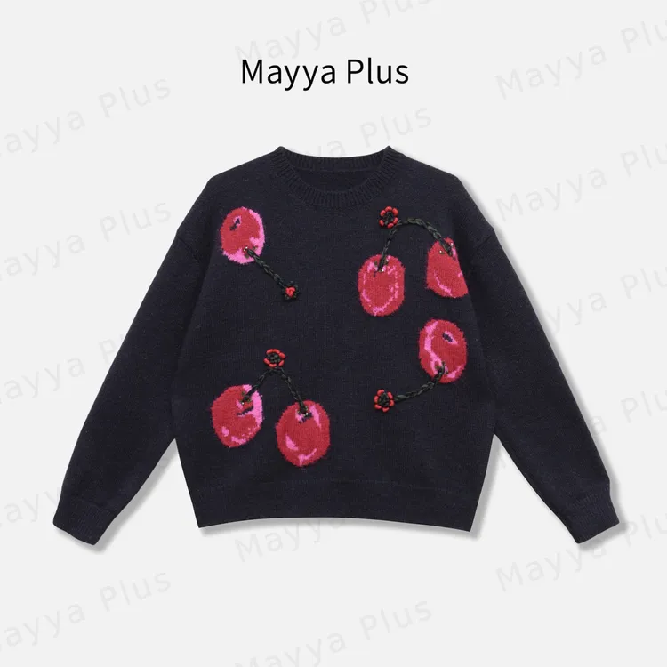 【小樱桃】Mayya Plus麦芽定制冬季气质显瘦毛茸茸针织毛衣32547500