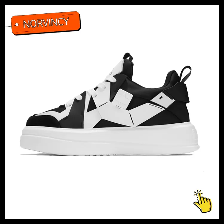 NORVINCY/诺凡希新款男士时尚百搭潮鞋板鞋秋季增高厚底减震舒适