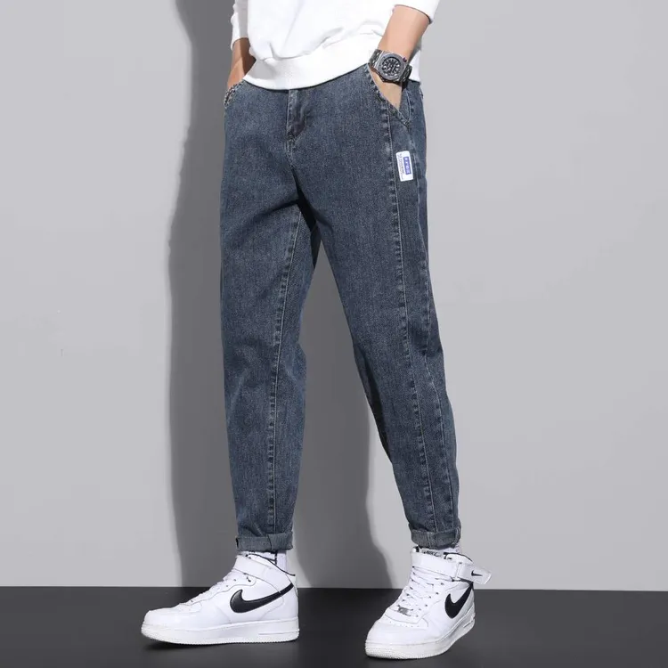 牛仔裤男士美式潮牌高休闲长裤男2025新款春秋季宽松直筒裤子男生