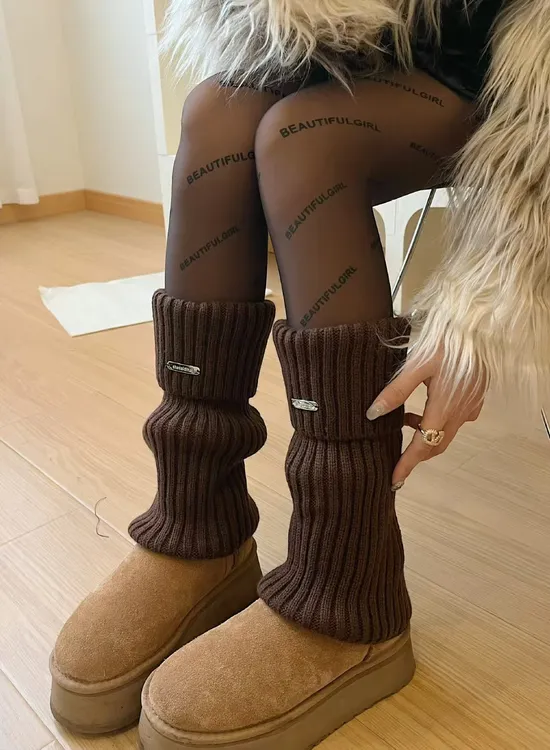 新款腿套女款JK袜套推荐加厚棕色堆堆袜穿搭宽松秋冬季