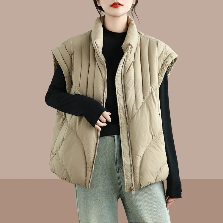 棉马甲女秋冬2025时尚新款大码宽松轻薄显瘦棉服马夹背心外套女潮