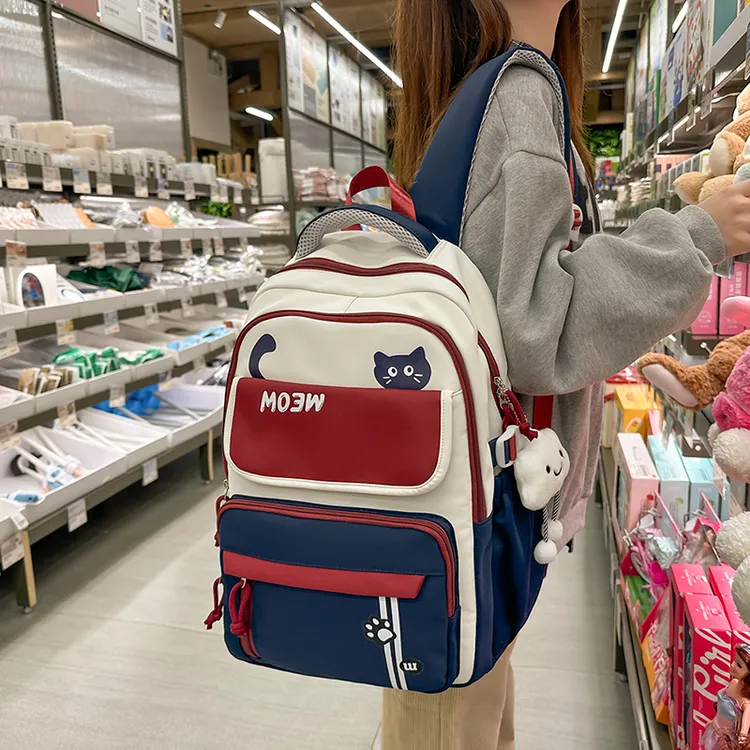 2025新款百搭简约双肩包大容量减负初高中生书包休闲通勤单肩包