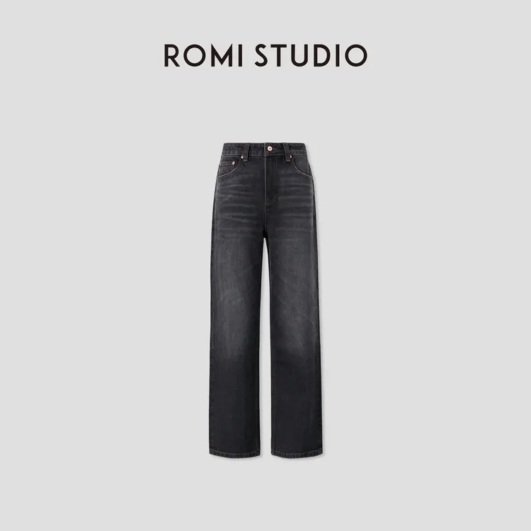ROMI STUDIO“随性丹宁” 100%棉高士线洗水直筒牛仔裤 RW24AX80465