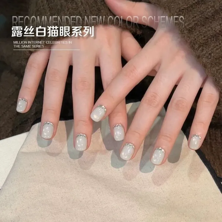 露丝白猫眼系列奶白色系显白款网红美甲店同款甲油胶推荐