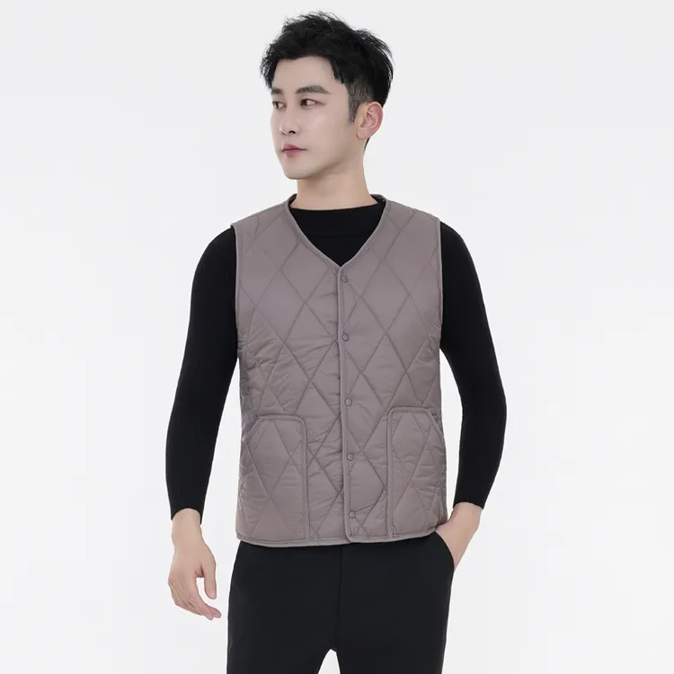 马甲男修身羊恙绒保暖秋冬透气加绒加厚背心修身内穿暖背中青老年