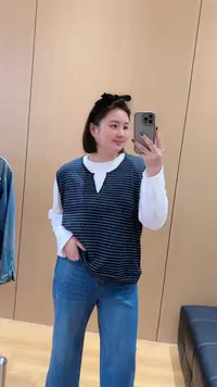 TAOJIA FAMILY【拼接显瘦T】轻职风圆领拼接宽松型常规女T恤SL0005