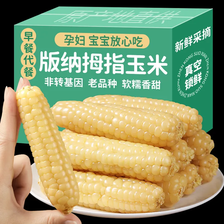云南西双版纳拇指小玉米新鲜甜香糯粘手指迷你儿童花糯苞谷棒特产