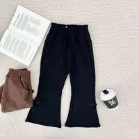 女童2025春夏新款韩版时尚中式国风盘扣洋气百搭喇叭裤B0044