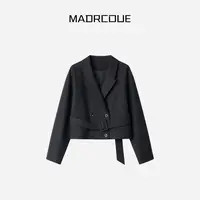 MADRCOUE 翻领腰带气质设计感短外套603309