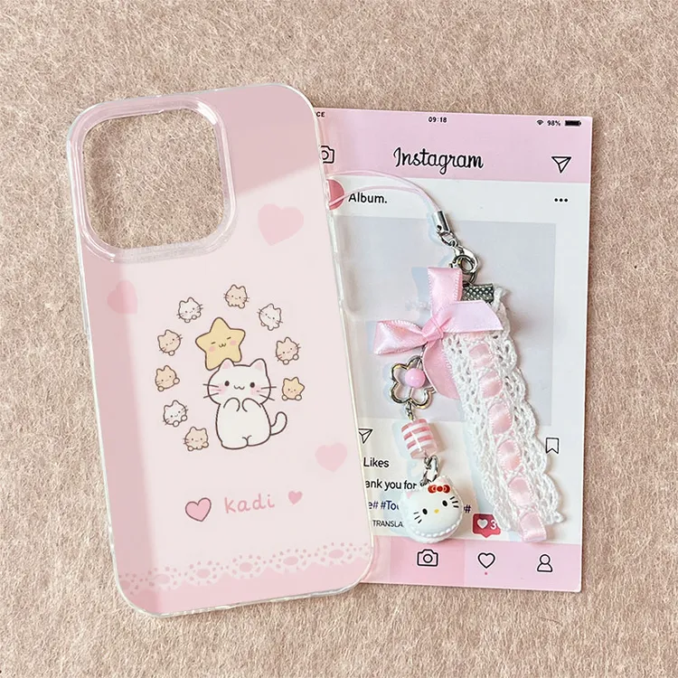 可爱小猫涂鸦适用苹果13手机壳软iphone16pro/15小米vivo华为oppo