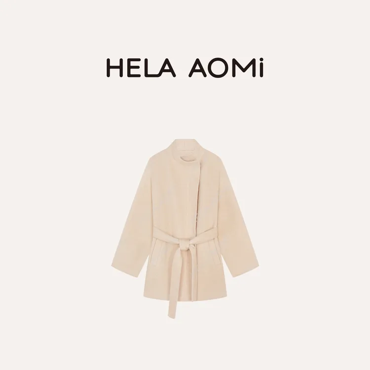 HELA AOMI“L.P阿拉善骆绒大衣”骆驼绒线条感外套CY5DX08060