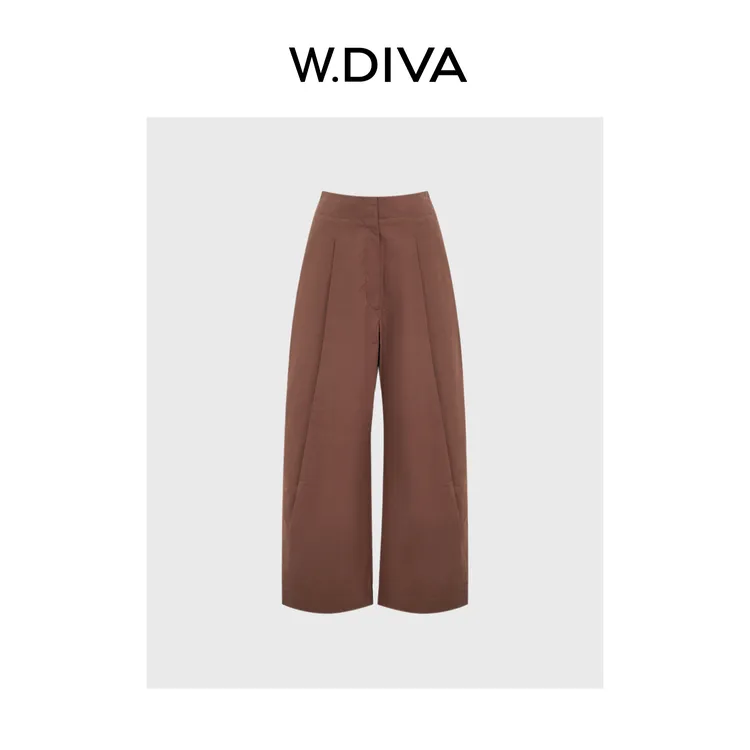 W.Diva【旺角卡门】写意直筒裤夏季品质宽松休闲百搭长裤51K111445