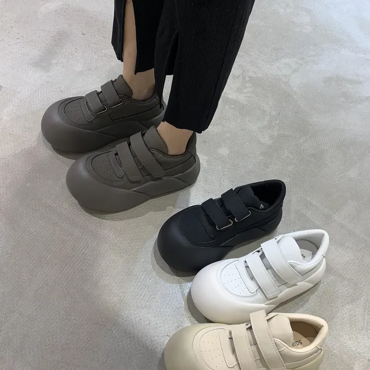 cufk官方日系大头面包鞋女ins小众魔术贴增高板鞋轻便运动鞋潮