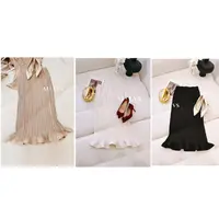 AJ-EVS【迷人巴黎·花苞下摆优雅迷人丝滑冰凉感抗皱显瘦半裙】