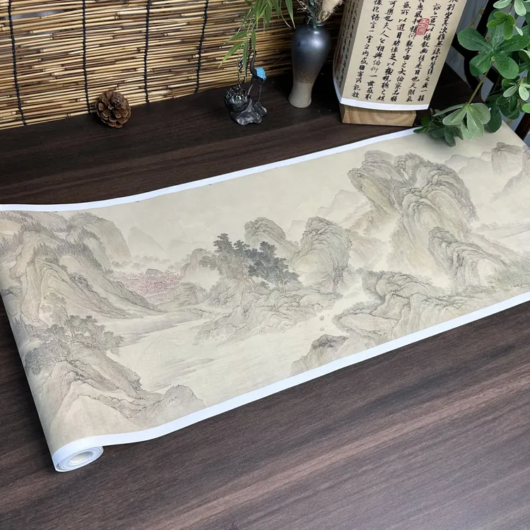 晖毫斋【湖山春暖】绢布不洇墨书写细腻流畅