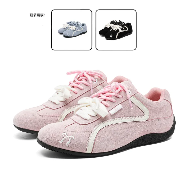 赛车鞋子男女小众设计复古情侣阿甘鞋薄底百搭潮流德训鞋多巴胺色