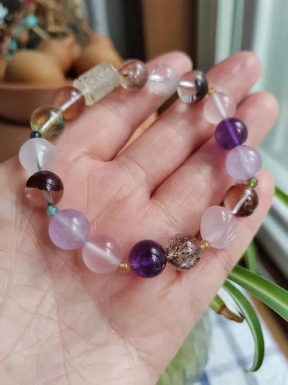 天然多宝水晶10mm设计款时尚百搭