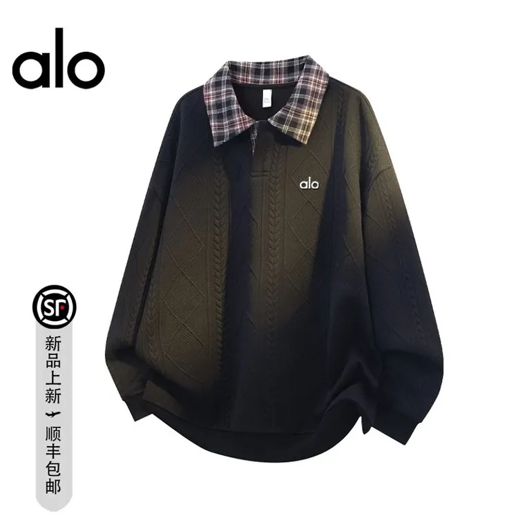 美国ALO WOLFO官方旗舰日系潮牌原宿风翻领卫衣提花设计感上衣男