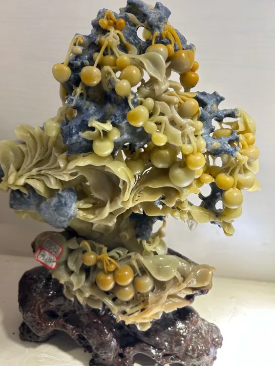 青田蓝丁石硕果累累大丰收翘色巧雕文玩