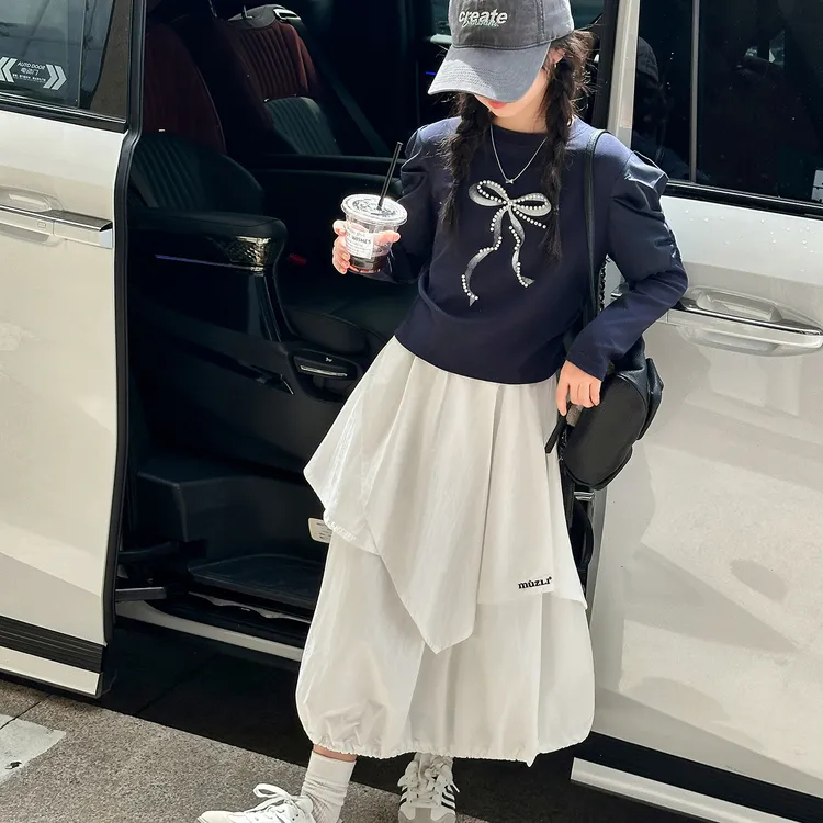 女童套装秋装6-12岁潮款儿童时尚半身裙两件套时髦休闲秋季中大童