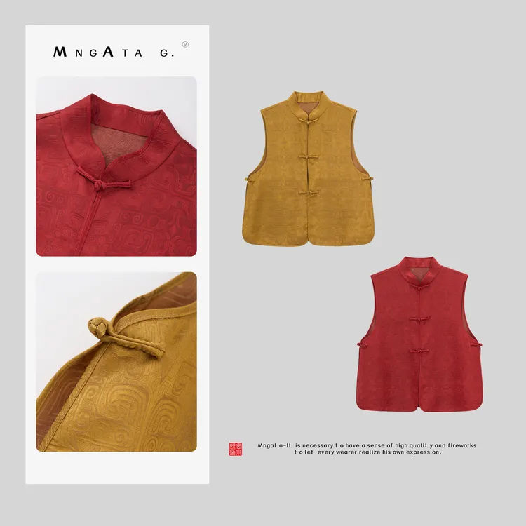 MNGATA G.宫小妍【一言九鼎】桑蚕丝夏新中式国风学士服马甲5011151