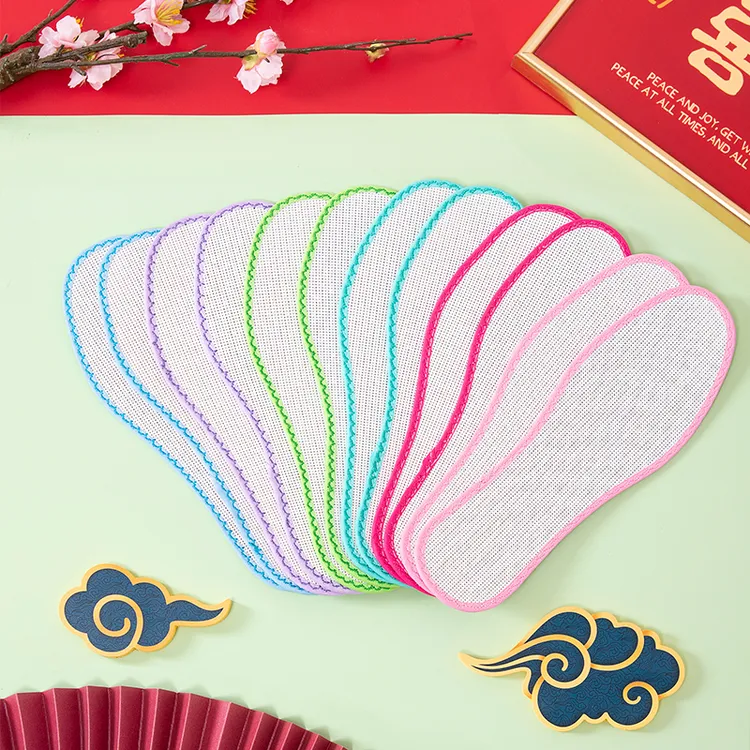 新款  花边【精密14CT】高档七层纯棉布100%十字绣鞋垫白板新款