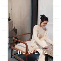 THE MENG【香蝶】极细马海毛金银丝绞花锁温御寒毛针织衫#M244E0144